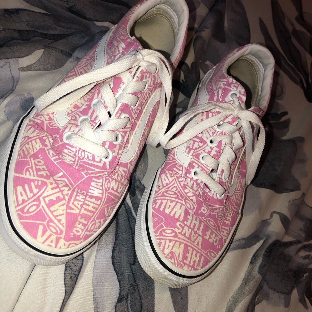 Pink and white vans